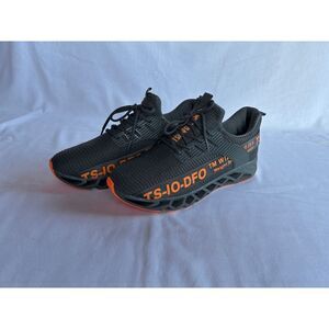 TS-IO-DFO Men's Athletic/Weight Lifting Sneakers Size 10 Gray/Orange, Slip-On